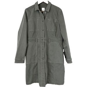 J.Jill Denim Tahoe Utility Coat Pockets Sage Green Women’s Medium Stretch